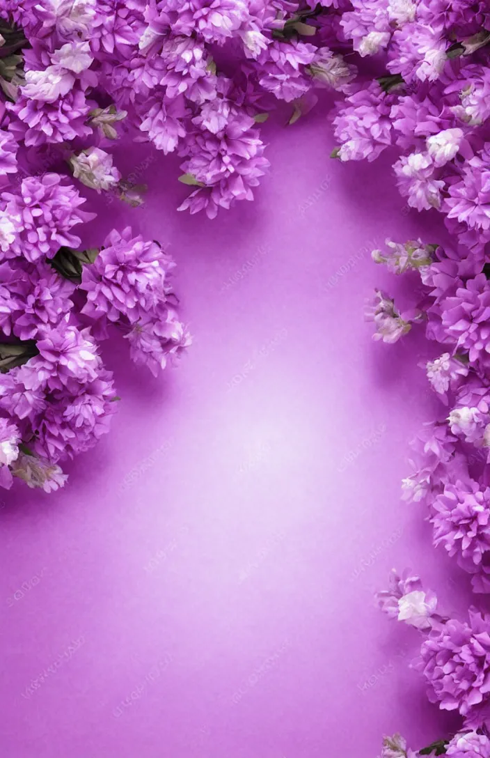 Image similar to bright cozy background image, soft pale - purple flowers, white background, dreamy lighting, background, photorealistic, printable, backdrop for obituary text