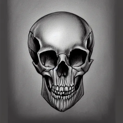 Image similar to Charcoal fine art sketch, animal skull