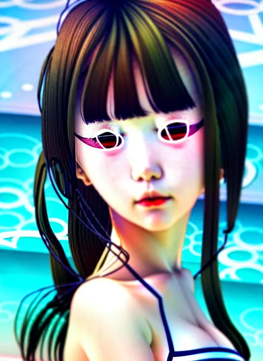 Prompt: ulzzang korean girl wearing two - piece swimsuit portrait, ilya kuvshinov, anime, pixiv top monthly, trending on artstation, cinematic, danbooru, zerochan art, kyoto animation