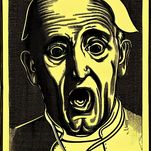 Image similar to individual screaming pope innocent x silk screen portrait style