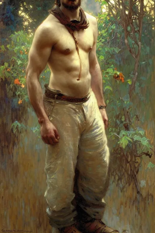 Image similar to attractive man, painting by gaston bussiere, craig mullins, greg rutkowski, alphonse mucha