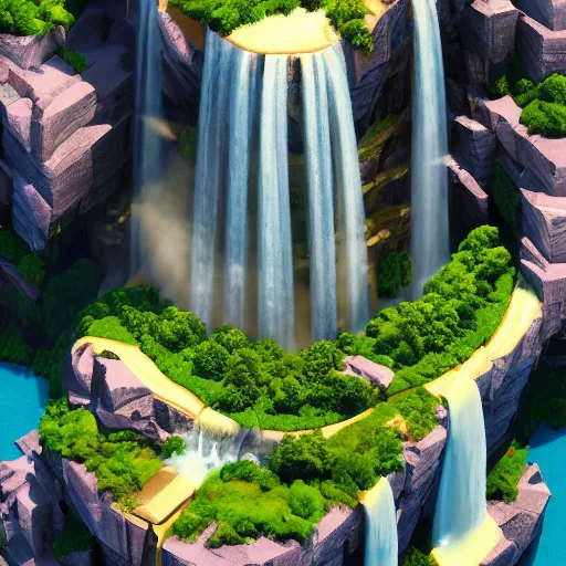 Prompt: manhattan and waterfalls on a floating island in the sky, low poly art, isometric art, 3d render, ray tracing, high detail, artstation, concept art, behance, smooth, sharp focus, ethereal lighting, unreal engine 5