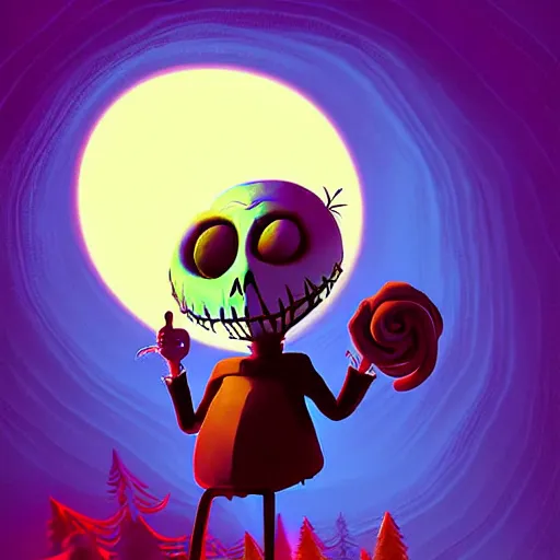 Image similar to curled perspective digital art of a cute!!! smiling!!!! grandpa!!!!!!! with a photo camera by anton fadeev from nightmare before christmas