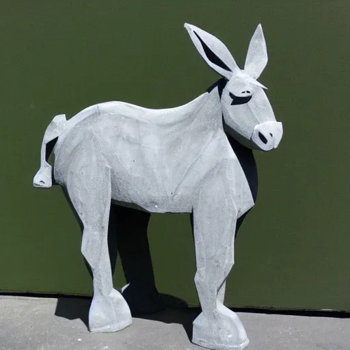 Prompt: donkey made of concrete artstyle....... grainy