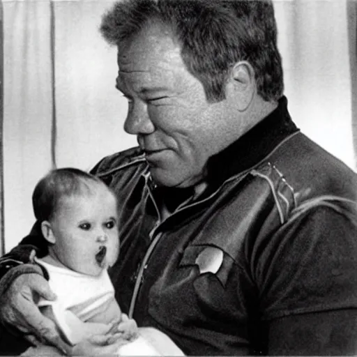 Image similar to william shatner eating a baby