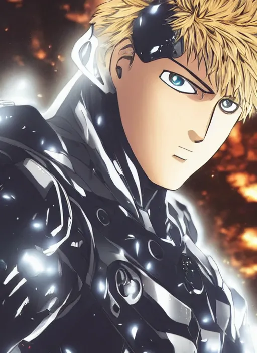 Prompt: A full portrait photo of real-life genos from one punch man, f/22, 35mm, 2700K, lighting, perfect faces, award winning photography.