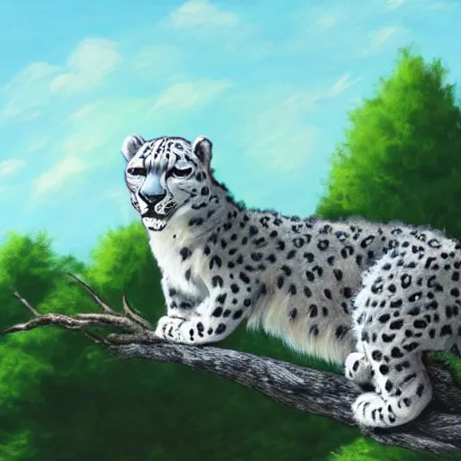 Prompt: anthropomorphic!!!!! snow leopard leaning against a tree with a bow, trending on artstation, fantasy, hyperrealistic, detailed, intricate, full of colour