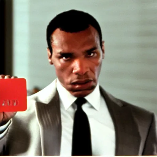 Image similar to Mohamed Ali showing his white card in American Psycho (1999)