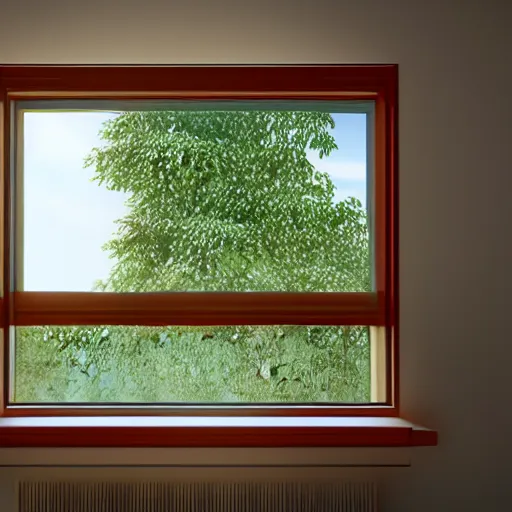 Image similar to 3 d rendered image of hand opening room window, fresh air blender 3 d keyshot unreal engine