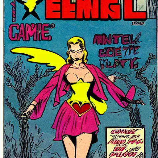 Image similar to comic book cover of the first edition of Electric Angel, published by 111 comics in 1011