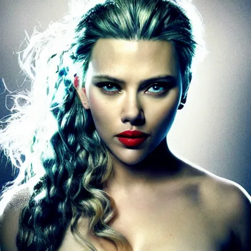 Image similar to scarlett johanson as medusa