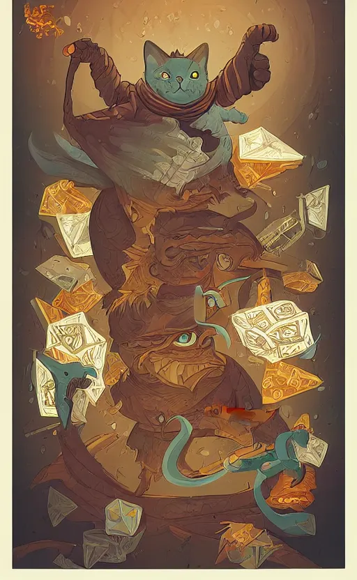 Image similar to powerful wizard cat, dungeons and dragons by simon kennedy, studio muti