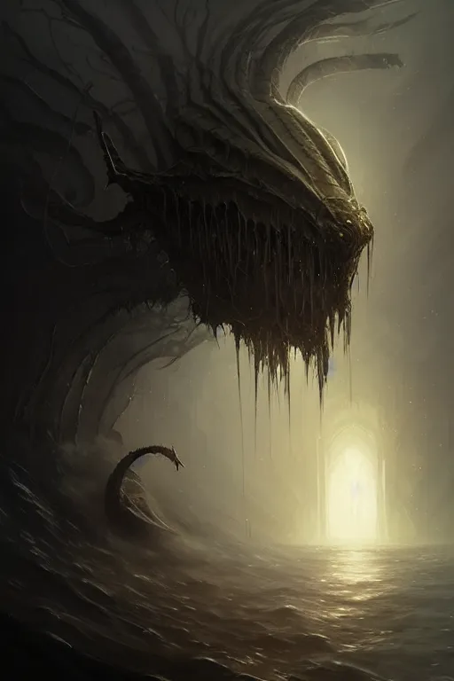 Prompt: professional concept art portrait of a ominous!!! floating terrifying!! species thing in a dark room by artgerm and greg rutkowski. an intricate, elegant, highly detailed digital painting, concept art, smooth, sharp focus, illustration, in the style of cam sykes.