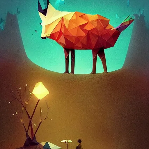 Image similar to low poly, pixar, surreal hybrid animals, nostalgia for a fairytale, magic realism, flowerpunk, mysterious vivid colors by andy kehoe and amanda clarke en un mundo de Gediminas Pranckevicius