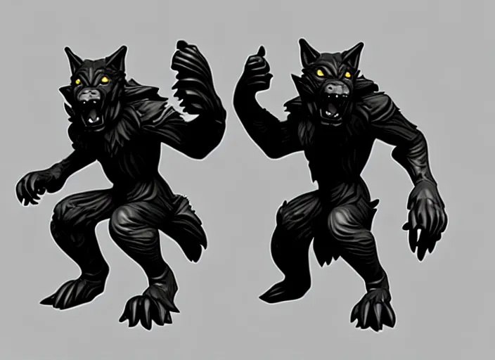 Prompt: werewolf, stylized stl fantasy miniature, 3 d render, activision blizzard style, hearthstone style