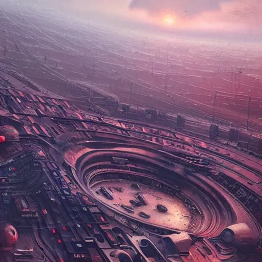 Prompt: Very very very very highly detailed orbit space soviet city Norilsk as a loading screen, intricate, dystopian, sci-fi, extremely detailed, digital painting, artstation, concept art, smooth, sharp focus, illustration, intimidating lighting, incredible art by artgerm and greg rutkowski and alphonse mucha and simon stalenhag