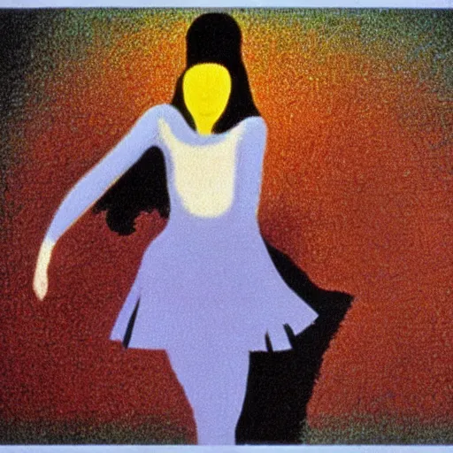 Prompt: a film still of suspiria by dario argento 1 9 7 7 movie, painted by georges seurat, by saul bass, impressionism, pointillism, high quality, detailed