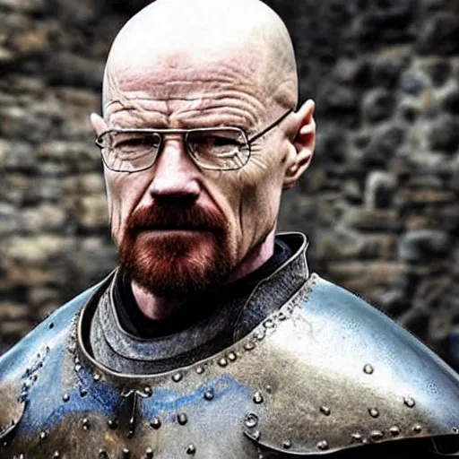 Prompt: walter white as a medieval knight in Game of thrones