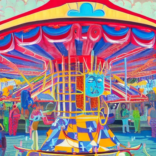 Image similar to painting of a funfair, by rik oostenbroek, james jean, amy sol