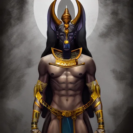 Prompt: the god of Anubis,human, artstation