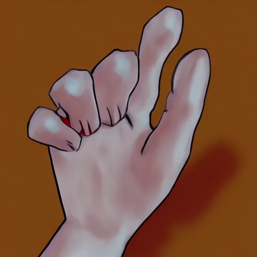 Prompt: anime style hand close up