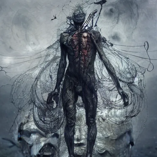 Prompt: mutant fishman sailor old man with gills and scales and barnacles, creatures from the deep ocean by emil melmoth zdzislaw beksinki craig mullins yoji shinkawa realistic render ominous detailed photo atmospheric by jeremy mann francis bacon and agnes cecile ink drips paint smears digital glitches glitchart