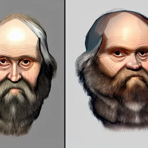 Image similar to low polygon charles darwin