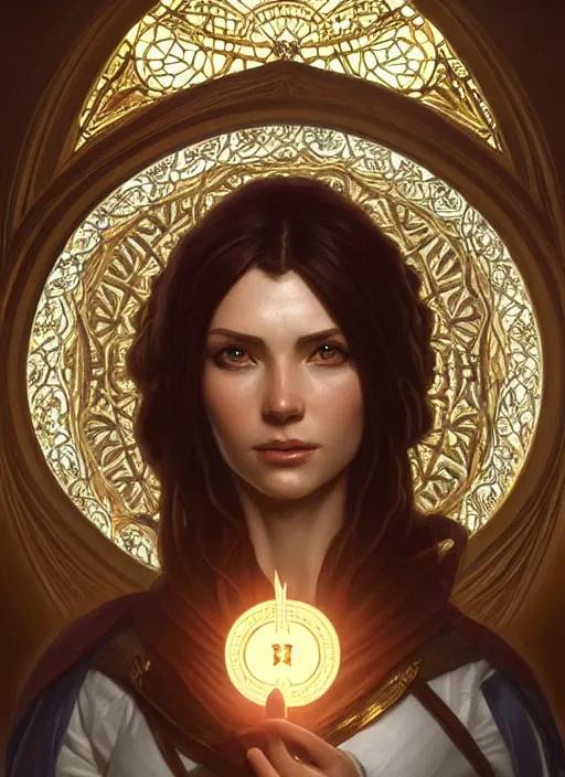 Image similar to perfectly - centered - portrait of a beautiful templar lady, light comes from the window, intricate, highly detailed, digital painting, artstation, concept art, smooth, sharp focus, illustration, unreal engine 5, 8 k, art by artgerm and greg rutkowski and alphonse mucha