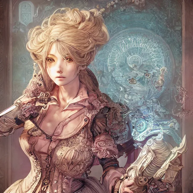 Image similar to the portrait of neutral good colorful female cleric bard as absurdly beautiful, gorgeous, elegant, sophisticated gravure idol, an ultrafine hyperdetailed illustration by kim jung gi, irakli nadar, intricate linework, sharp focus, bright colors, octopath traveler, final fantasy, unreal engine 5 highly rendered, global illumination, radiant light, detailed and intricate environment