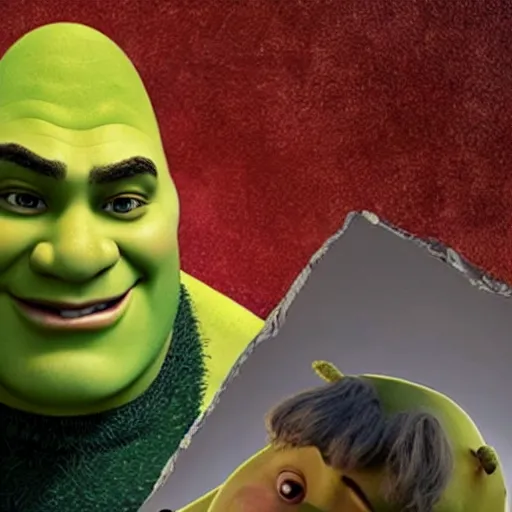 Image similar to Ethan Klein playing Shrek in the live action adaptation (2041)