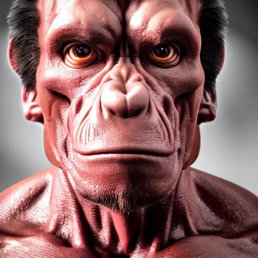 Prompt: hyperrealistic dslr film still of arnold schwarzenegger disguised as ( ( ( baboon ) ) ), stunning 8 k octane comprehensive 3 d render, inspired by istvan sandorfi & greg rutkowski & unreal engine, perfect symmetry, dim volumetric cinematic lighting, extremely hyper - detailed, incredibly real lifelike attributes & flesh texture, intricate, masterpiece, artstation, stunning