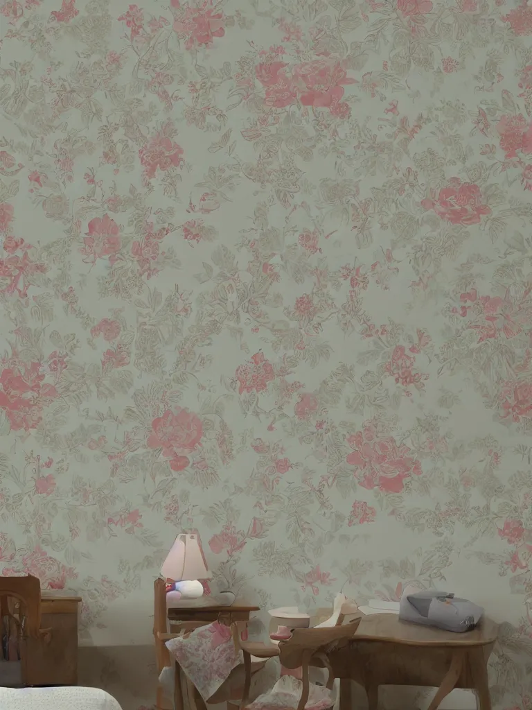 Prompt: wallpapered room by disney concept artists, blunt borders, rule of thirds