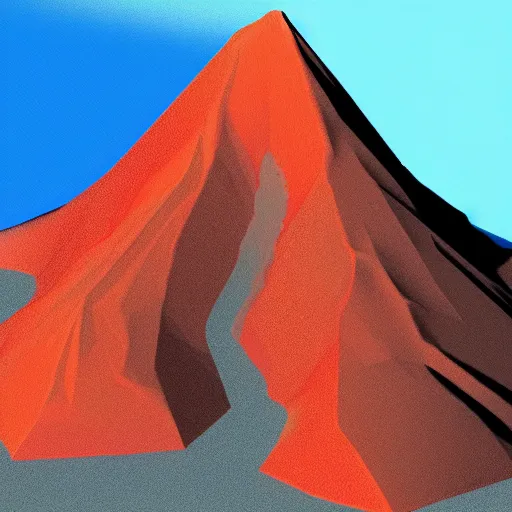 Prompt: a volcano, low poly art