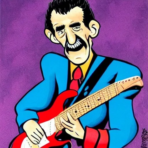 Image similar to Barry Chuckle Shredding on an electric guitar in the style of Jason Edmiston and Gary Panter