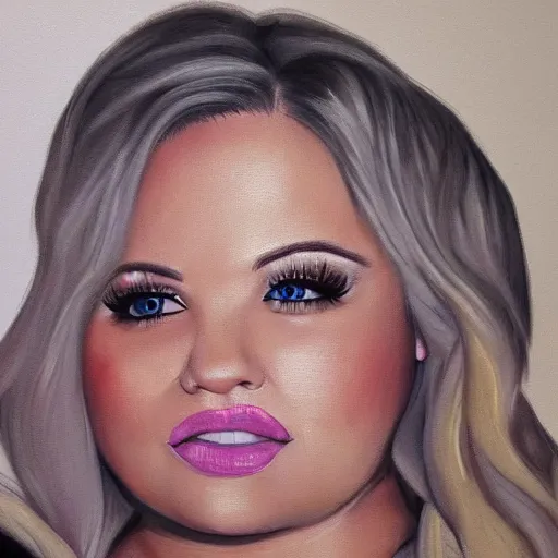 Image similar to trisha paytas portrait, photorealistic, studio