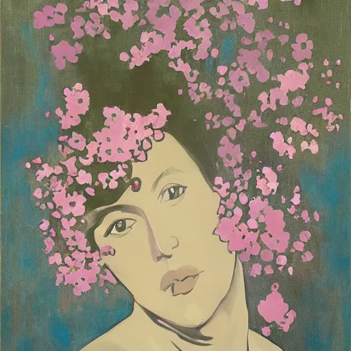 Image similar to incredible by gerda taro, by malcolm liepke. this illustration is a large canvas, covered in a wash of color. in the center is a cluster of flowers, their petals curling & twisting in on themselves. the effect is ethereal & dreamlike, & the overall effect is one of serenity & peace.