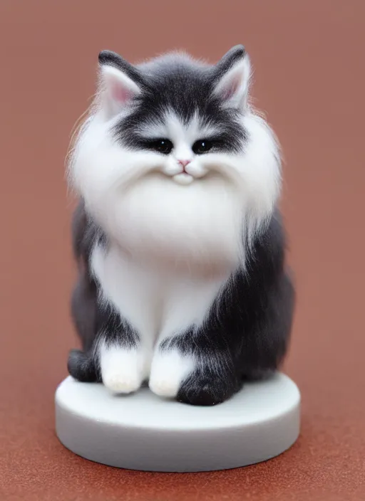 Image similar to 80mm resin detailed miniature of fluffy cat, Product Introduction Photos, 4K, Full body