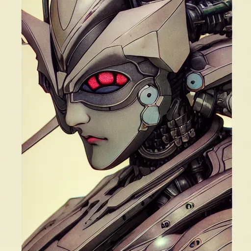 Image similar to prompt : photorealistic cinematic 3 d render of persona soft light painted by takato yamamoto, mecha attributes and armor, inspired by ghost in shell anime, smooth face feature, intricate oil painting, high detail, sharp high detail, manga and anime 1 9 8 0