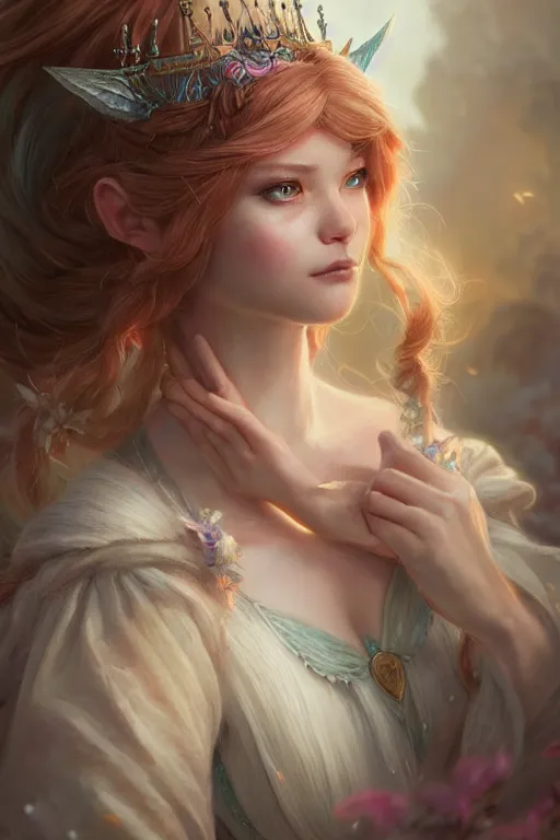 Image similar to fairy princess, highly detailed, d & d, fantasy, highly detailed, digital painting, trending on artstation, concept art, sharp focus, illustration, art by artgerm and greg rutkowski and fuji choko and viktoria gavrilenko and hoang lap