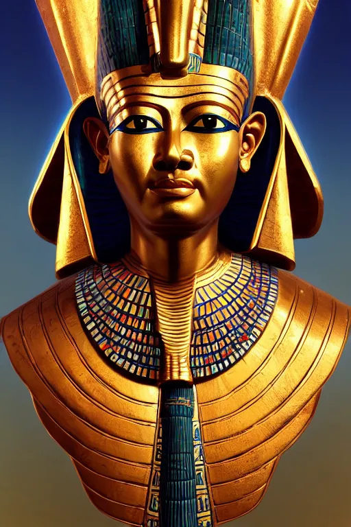 Image similar to egypt god osiris, god of the underworld, highly detailed, d & d, fantasy, highly detailed, digital painting, trending on artstation, concept art, sharp focus, illustration, global illumination, ray tracing, realistic shaded, art by artgerm and greg rutkowski and fuji choko and viktoria gavrilenko and hoang lap, sunny