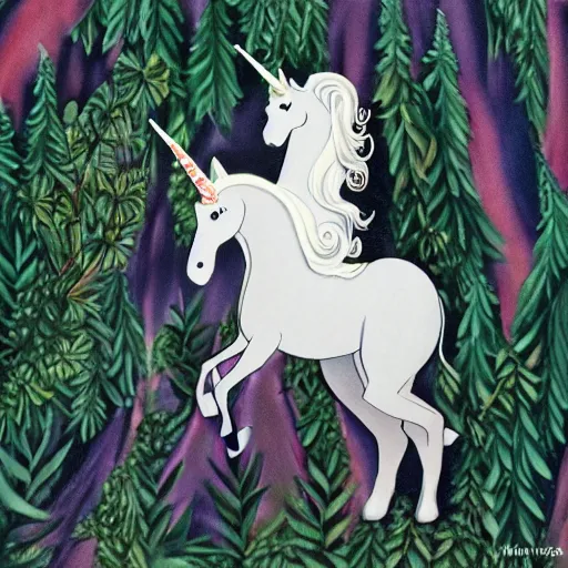 Image similar to Unicorn in the bush, wonderful style