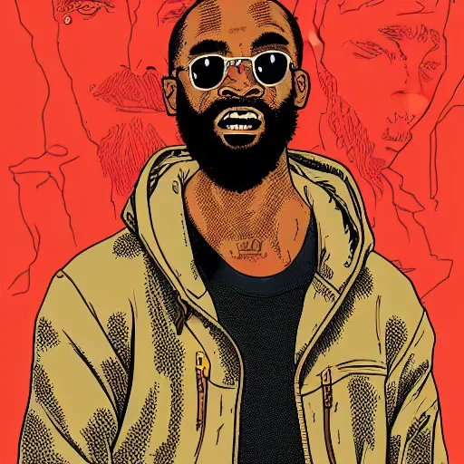 Image similar to portrait of mc ride, by laurie greasley and james stokoe, 4 k, 8 k