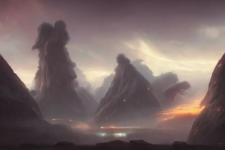 Image similar to Brutalist Shiro in Eden at Dawn amazing cinematic concept painting, by Jessica Rossier