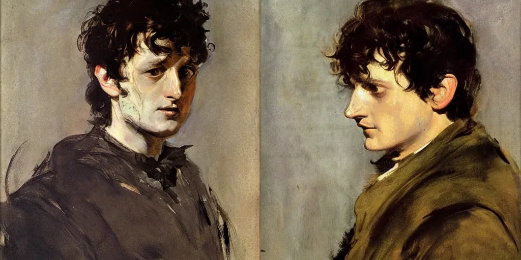 Prompt: Portrait of Frodo by Giovanni Boldini