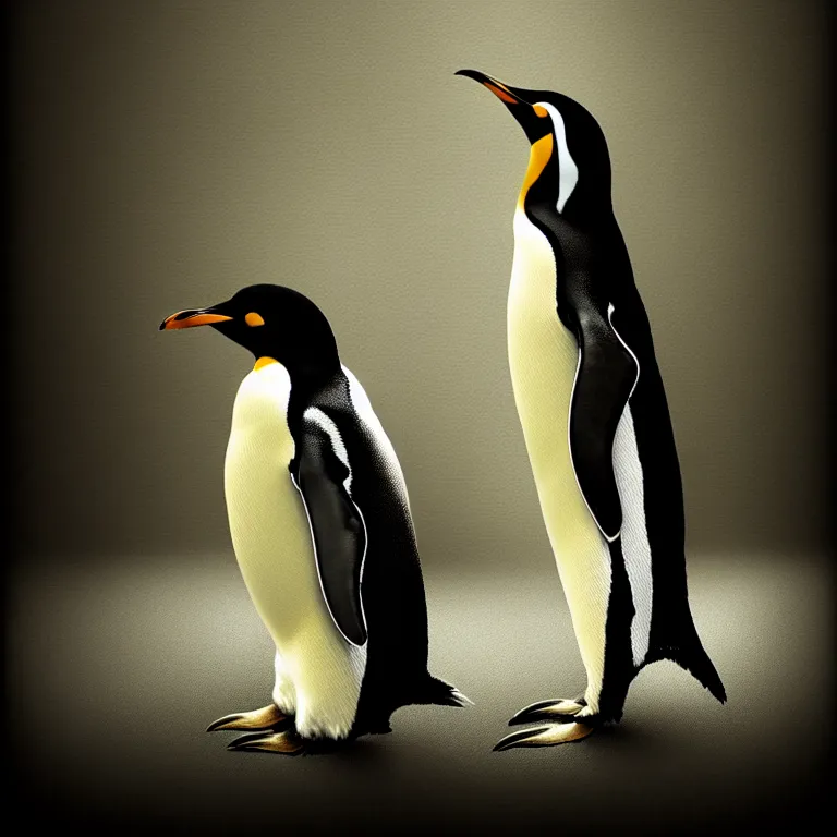 Image similar to epic professional digital art of startling penguin, faint golden atmospheric lighting, painted, intricate, detailed, cheerful, fun, exciting, by leesha hannigan, wayne haag, reyna rochin, ignacio fernandez rios, mark ryden, iris van herpen,, epic, stunning, gorgeous, much wow, cinematic, masterpiece.