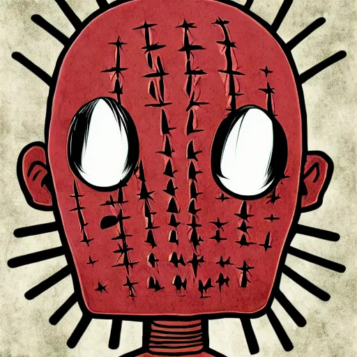 Prompt: chibi Pinhead from kawaii Hellraiser manga, illustration, clean lines, 4k