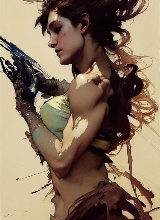 Prompt: beautiful neutral earth toned palette knife painting artwork by yoji shinkawa jeremy mann, dancer, charlie bowater and magali villeneuve and alphonse mucha, gaston bussiere, craig mullins, j. c. leyendecker, by artgerm