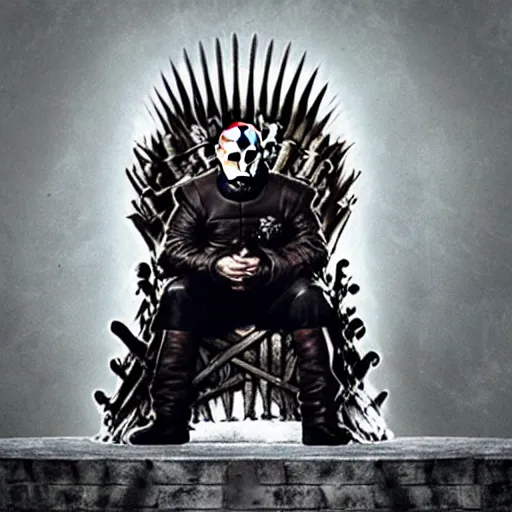 Image similar to “Putin sitting on the iron throne, 4k, award winning, Digital art, scene from game of thrones”