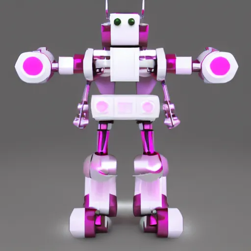Prompt: low poly render of a cure robot