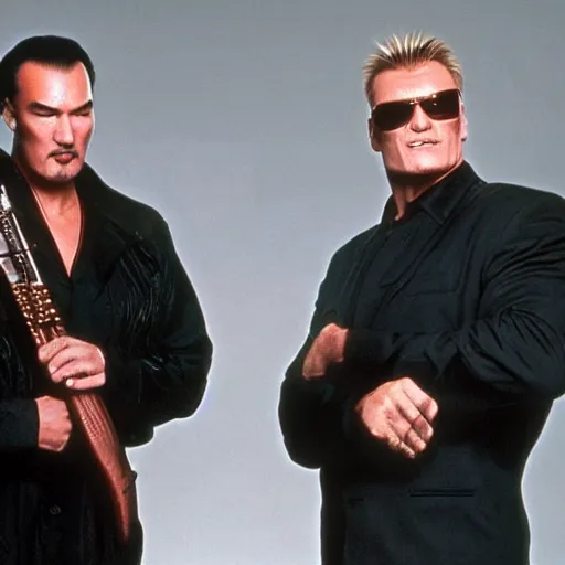 Prompt: steven seagal and dolph lundgren